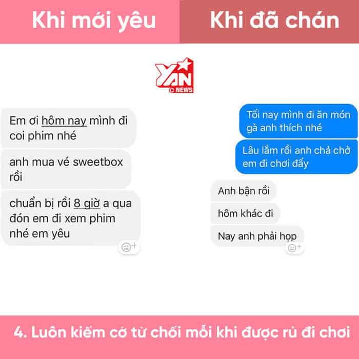 Tâm lý con trai khi chán yêu bộc lộ qua tin nhắn